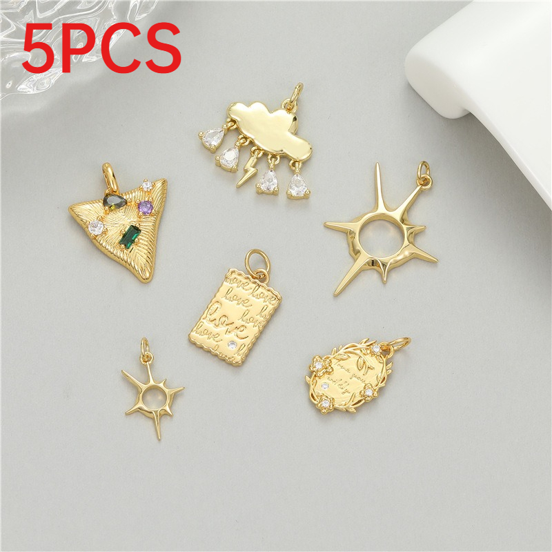 Moon Star Earrings - 5 Piezas de Mini Colgantes Versátiles