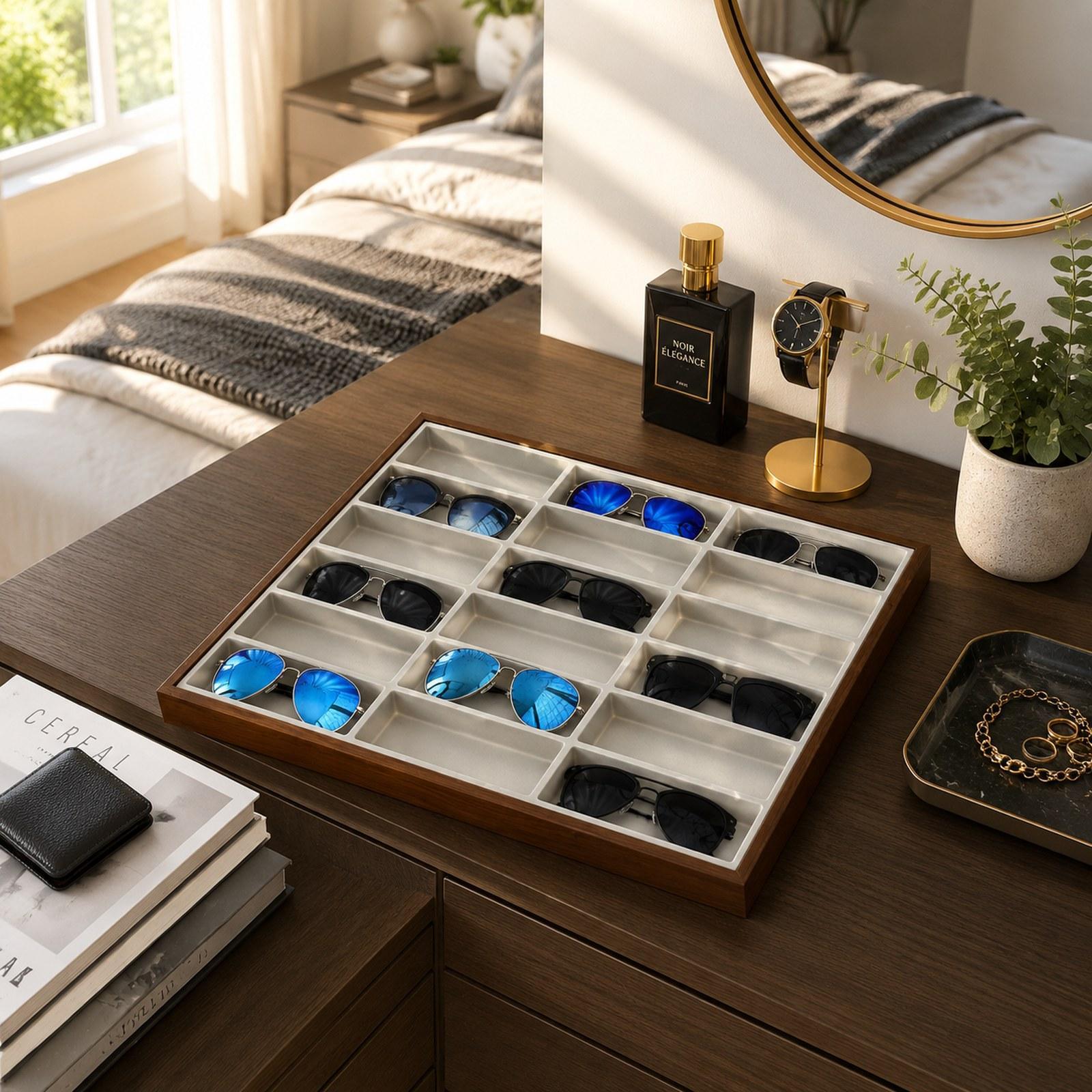 Caja Organizadora de Gafas con - Jewelry Eyewear Watches & Accessories reseña y precio