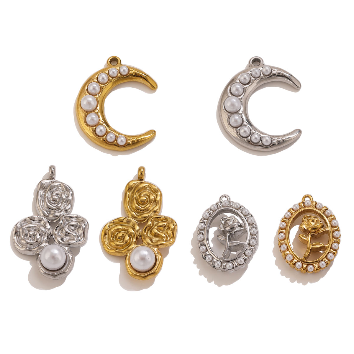 5 piezas de acero inoxidable c - Moon Star Earrings reseña y precio