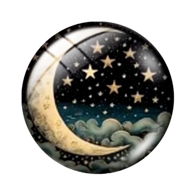 Cabujones de vidrio de 12/18/2 - Moon Star Earrings reseña y precio