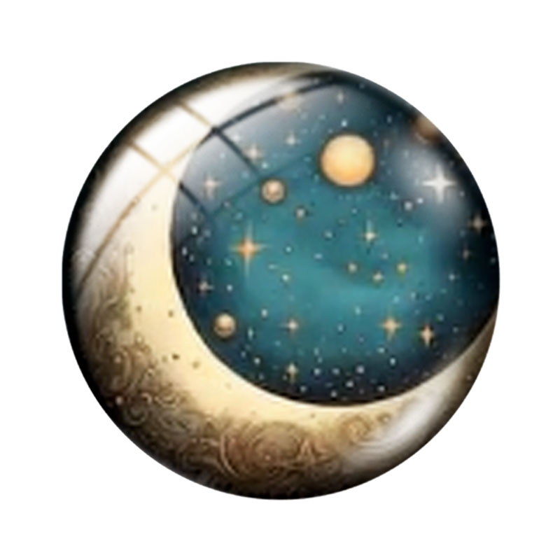 Cabujones de vidrio de 12/18/2 - Moon Star Earrings reseña y precio
